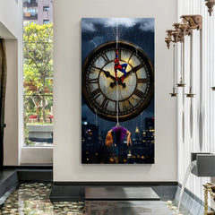 Spider-Man Eternal Bonds canvas wall art featuring Spider-Man holding his beloved partner in premium canvas wrapped frame