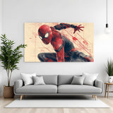 Spider-Man Web of Destiny canvas wall art featuring dynamic superhero artwork in premium canvas wrapped frame