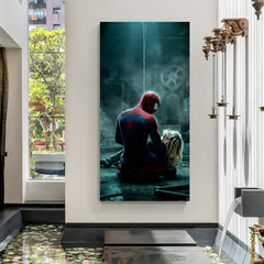 spiderman-holding-gwen-stacy-emotional-scene-canvas-wrapped-frame.jpg