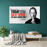 Steve Jobs motivation quote canvas wall art with best work inspirational office decor