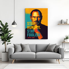 Steve Jobs stay hungry stay foolish motivation canvas wall art inspirational office decor