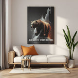 Stock market bear motivation canvas wall art for home, office, or trading room decor