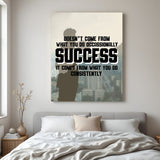 Motivational canvas wall art with “Success comes from consistency” quote for home and office decor