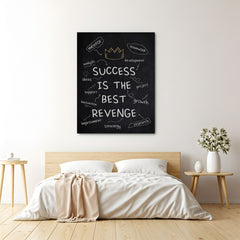 Success is the best revenge motivational canvas wall art for home and office decor