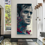 Superman Legacy Portrait canvas wall art featuring heroic close-up artwork in premium canvas wrapped frame
