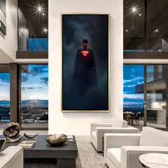 Superman Rage Unleashed artwork in luxury golden floater frame with dramatic dark superhero design