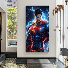 Superman Ultimate Form unframed canvas wall art - powerful DC Comics superhero painting