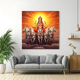 surya dev vastu canvas painting for home and office wall decor to attract prosperity energy and divine solar blessings