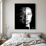 Motivational canvas printed wall art with Elon Musk quote on taking bold risks