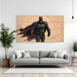 Batman modern canvas wall art featuring a powerful walking pose in premium canvas wrapped frame