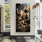 Modern artist canvas wall painting featuring man creating artwork in premium canvas wrapped frame