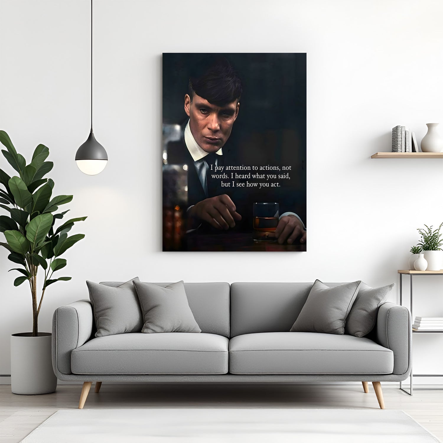 Thomas Shelby Peaky Blinders motivation canvas wall art with actions over words quote