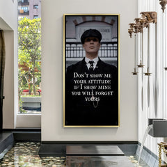 Thomas Shelby inspirational artwork in golden floater frame luxury Peaky Blinders wall decor