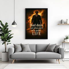 Thomas Shelby motivational wall art in black floater frame premium cinematic decor