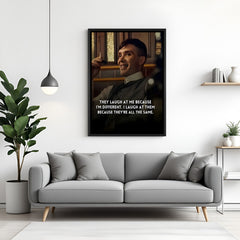 Thomas Shelby motivational wall art in black floater frame premium cinematic decor