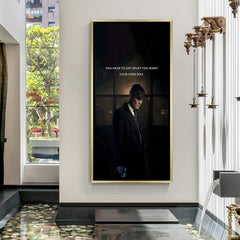 Thomas Shelby inspirational artwork in golden floater frame luxury Peaky Blinders wall decor