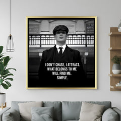 Thomas Shelby inspirational artwork in golden floater frame luxury Peaky Blinders wall decor