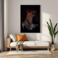 Thomas Shelby motivational wall art in black floater frame premium cinematic decor