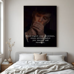 Thomas Shelby Peaky Blinders motivation canvas wall art with smarter and stronger quote