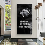 Thomas Shelby Peaky Blinders motivation canvas wall art with notice everything quote