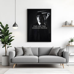 Thomas Shelby motivational wall art in black floater frame premium cinematic decor