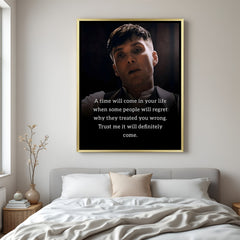 Thomas Shelby inspirational artwork in golden floater frame luxury Peaky Blinders wall decor