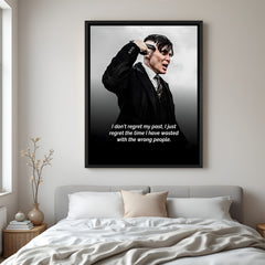 Thomas Shelby motivational wall art in black floater frame premium cinematic decor