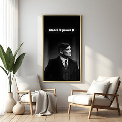 Thomas Shelby inspirational artwork in golden floater frame luxury Peaky Blinders wall decor