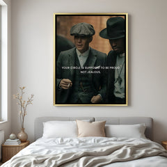Thomas Shelby inspirational artwork in golden floater frame luxury Peaky Blinders wall decor