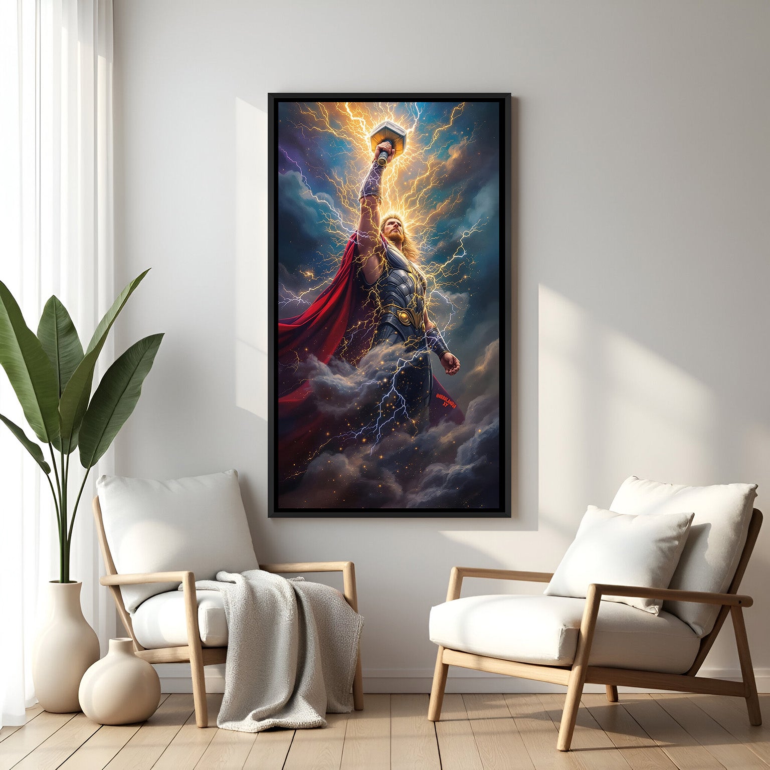 Thor Canvas Wall Art – Thunder Power, Strength & Heroism Decor