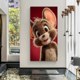 Jerry cartoon canvas wall art in premium canvas wrapped frame featuring playful and colorful animated character design