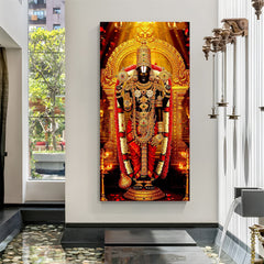 Tirupati Balaji Venkateshwara ji canvas wall art with divine aura for home temple and living room decor