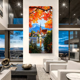 Tranquil scenery modern art canvas wall painting with peaceful landscape design in premium canvas wrapped frame