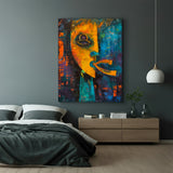 Canvas wall art featuring tribal abstract African design with earthy colors and ethnic patterns, perfect for cultural and artistic interiors