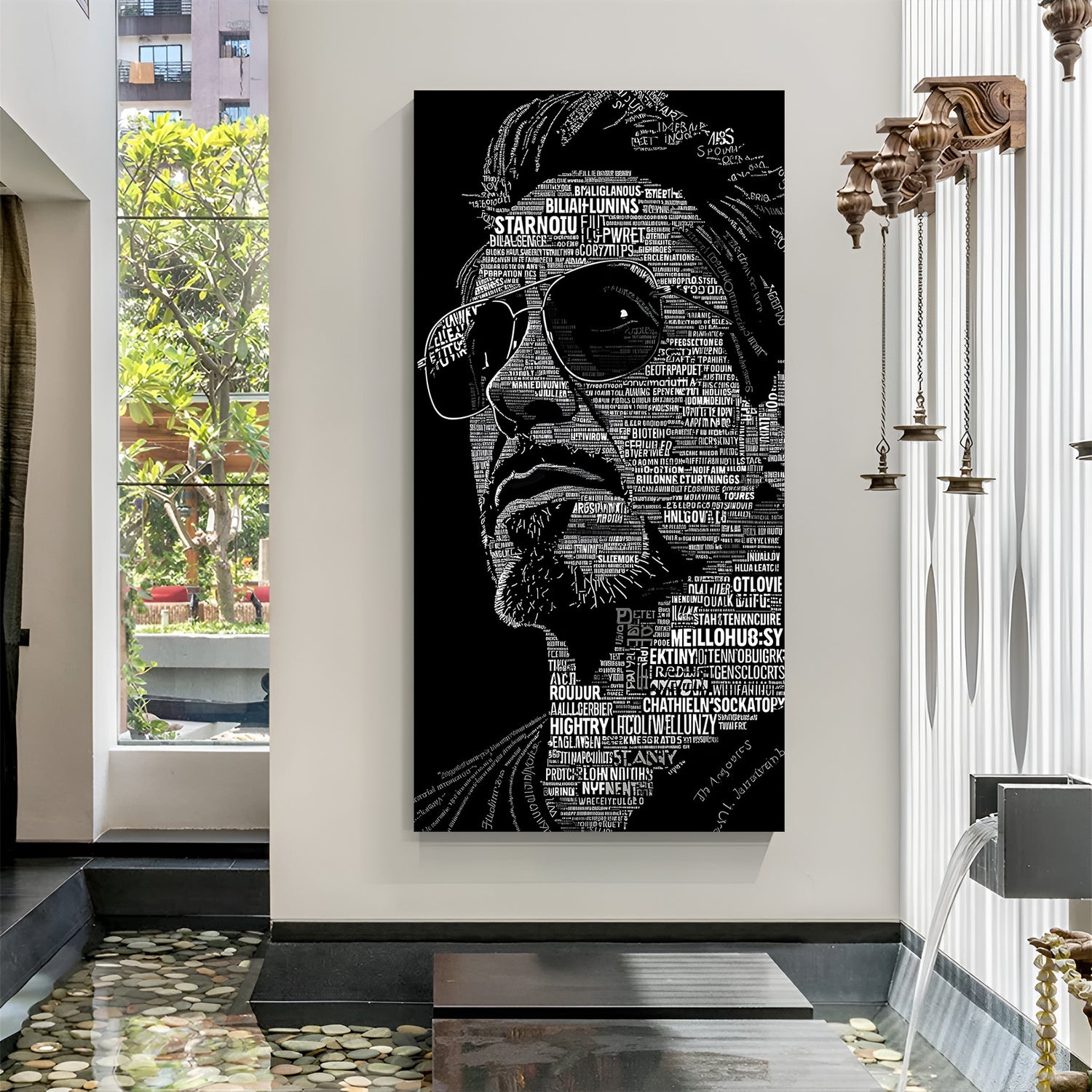 Typography portrait modern canvas wall art monochrome word art luxury decor