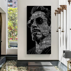 Typography portrait modern canvas wall art monochrome word art luxury decor
