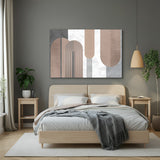 Minimal abstract wall art with curved U shapes and clean design – modern canvas print for contemporary home decor