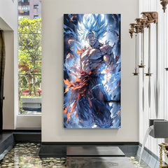 Frameless Ultra Instinct Goku anime canvas wall art for modern wall decor