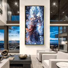 Golden floater frame Ultra Instinct Goku anime canvas wall painting premium decor