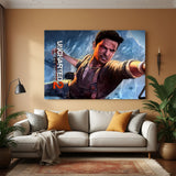 Uncharted Legacy of Thieves canvas wall art featuring cinematic adventure gaming artwork in premium canvas wrapped frame