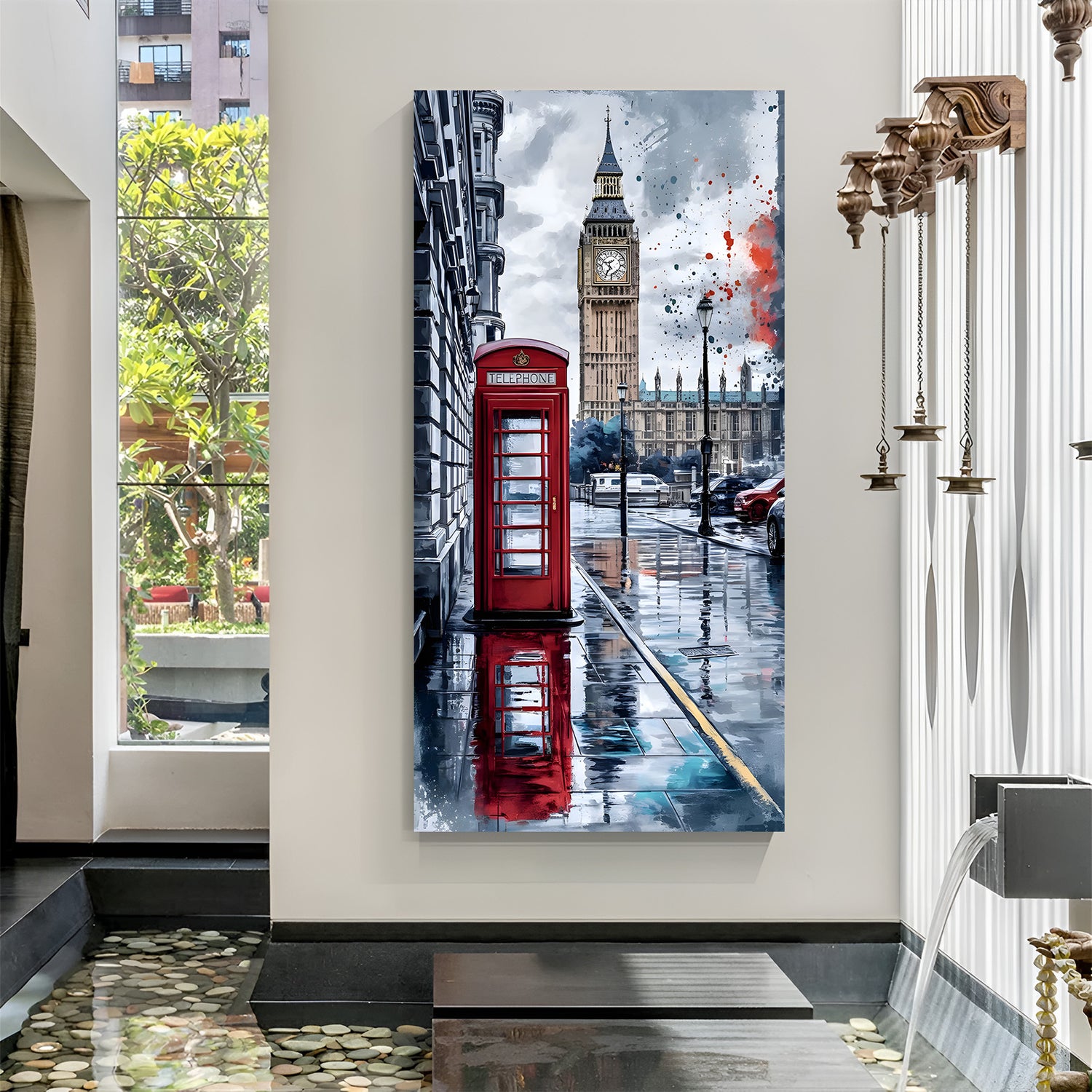 Urban harmony cityscape modern canvas wall painting with abstract skyline design in premium canvas wrapped frame