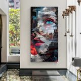 Urban Muse Cityscape canvas print featuring a female face blended with a modern city view in premium canvas wrapped frame