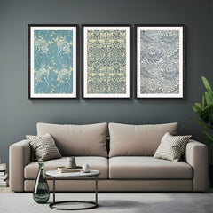 Bold floral canvas print set of 3 featuring expressive flower designs in vivid hues – ideal for living rooms, bedrooms, or artistic spaces