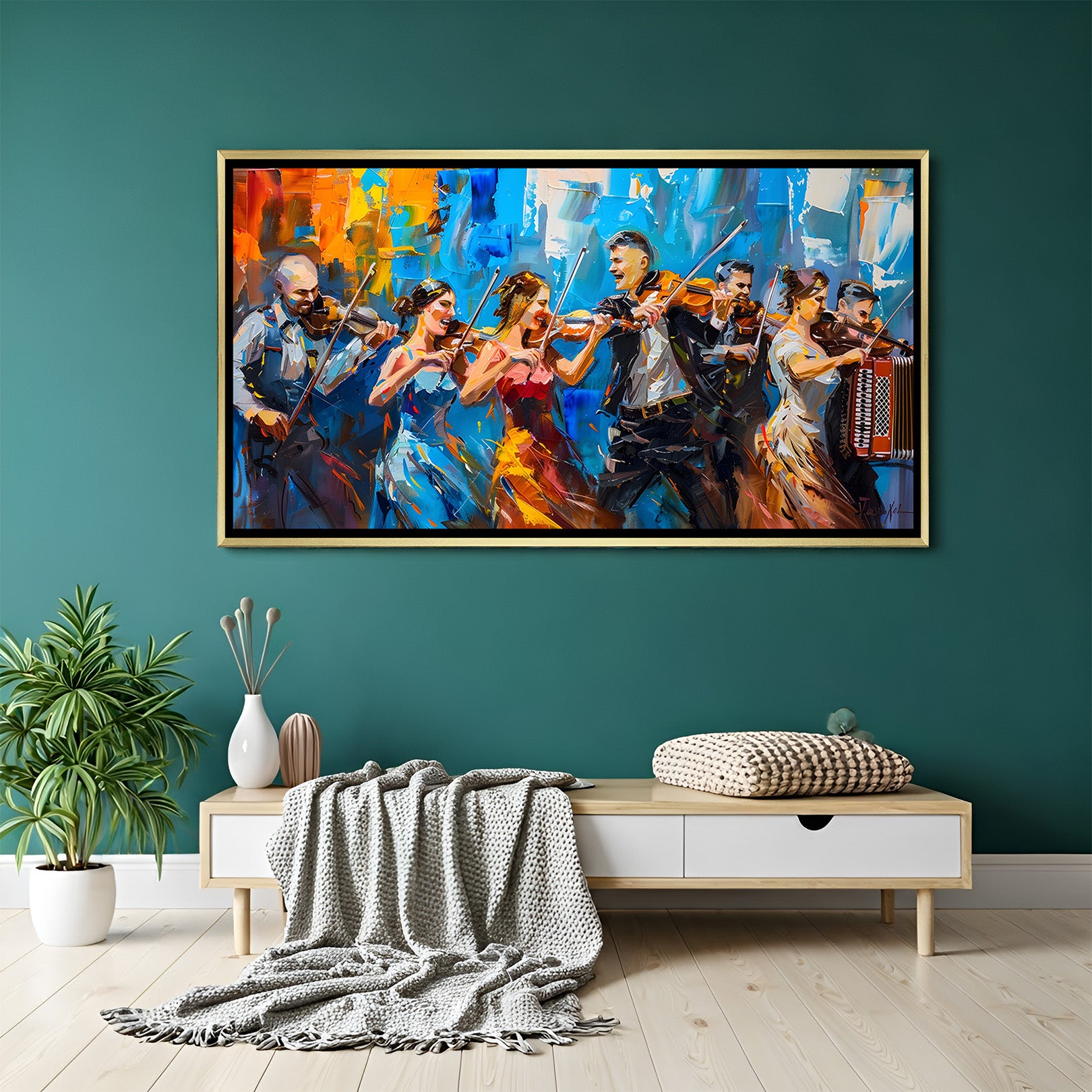 Modern Musician Wall Art | Vibrant Orchestra Canvas – CIPHER SPACES