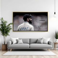 Virat Kohli 1 percent chance motivational artwork in luxury golden floater frame premium cricket wall painting