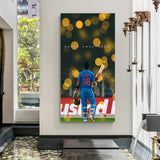 Virat Kohli canvas wall art without frame featuring Chase Greatness quote in cricket stadium