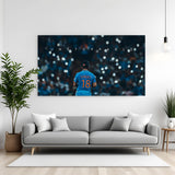 Canvas art of Virat Kohli seen from back in India jersey, looking at crown with quote: Unstoppable