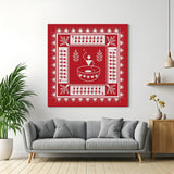 Warli canvas wall art featuring tribal Indian motifs for ethnic home and office decor