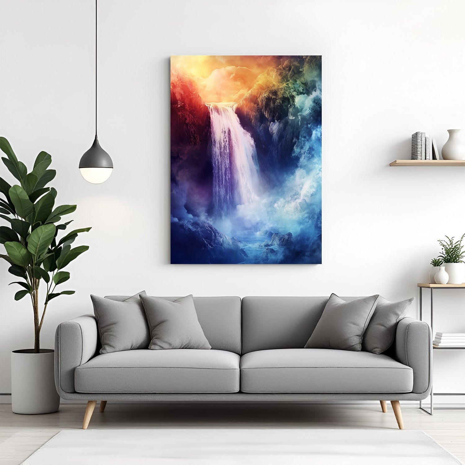 waterfall vastu canvas painting wall art for home decor bringing peace prosperity and positive energy to living room or office