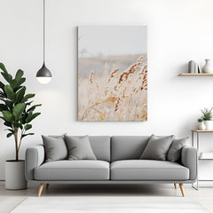 Canvas wall art showing a golden wheat field under a soft sky, perfect for adding natural calm and rural charm to your home or office decor